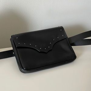 FRYE leather belt/crossbody bag black